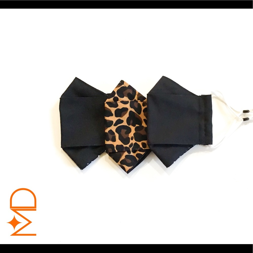 💎3-pack Black/Leopard 3D 4-Layer Cotton F…